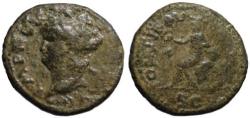 Ancient Coins - Nero AE semis - Roma on cuirass - Scarce left facing