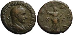 Ancient Coins - Volusian AE As - PAX AUGG - Rare VF