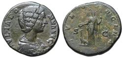 Ancient Coins - Julia Domna AE sestertius - IVNO REGINA - (R) Rare VF+