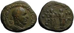 Ancient Coins - Trajan Decius AE sestertius - The Two Pannoniae - VF