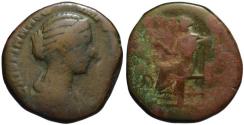 Ancient Coins - Crispina AE sestertius - SALUS - (R) Rare