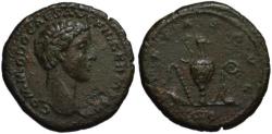 Ancient Coins - Commodus as Caesar AE As - Emblems of Pontificate - VF Rare
