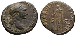 Ancient Coins - Trajan AE dupondius - CERES - VF+