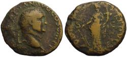 Ancient Coins - Vespasian AE dupondius - FORTUNA - 77 AD