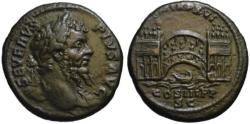 Ancient Coins - Septimius Severus AE As - Bridge over the Firth of Forth - aEF