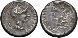 Ancient Coins - M. Cipius AR denarius - Obverse brockage - Good VF
