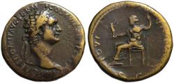 Ancient Coins - Domitian AE sestertius - IOVI VICTORI - Ch. VF