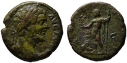 Ancient Coins - Septimius Severus AE As - nude JUPITER - Very Rare