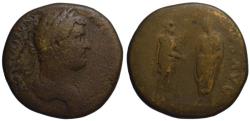 Ancient Coins - Hadrian AE sestertius - ADVENTUS AUGUSTI - 134-138 AD