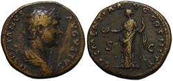 Ancient Coins - Hadrian AE dupondius - CLEMENTIA - attractive 132-134 AD