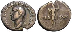 Ancient Coins - Galba AR denarius - VIRTVS - Extr. Rare R3  aVF