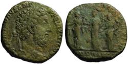 Ancient Coins - Commodus AE sestertius - MON AVG - 3 Monetae - Rare