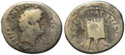 Ancient Coins - Mark Antony AR denarius - Armenian Tiara - Very Rare