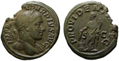 Ancient Coins - Alexander Severus AE As - PROVIDENTIA - Good VF