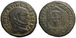 Ancient Coins - Constantine I as Caesar AE follis - Roma in temple - 307 AD