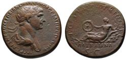 Ancient Coins - Trajan AE sestertius - VIA TRAIANA - Rare