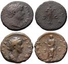 Ancient Coins - Lot of 2 AE As - Hadrian FIDES + Faustina AETERNITAS