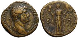 Ancient Coins - Hadrian AE sestertius - Aeternitas with Sun & Moon - Rare