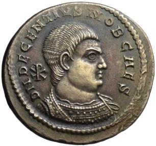 Ancient Coins - Decentius AR Medallion or Heavy Miliarense - Becker Forgery UNC