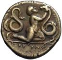 Ancient Coins - 19th C. BMC electrotype - Zacynthus AR stater - Infant Herakles