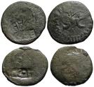 Ancient Coins - Lot of 2 Augustus Countermarked AE As - TCA / CAESAR/ AE / AVG / CAE