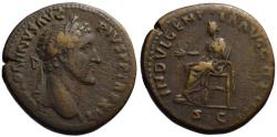 Ancient Coins - Antoninus Pius AE sestertius - INDULGENTIA - VF