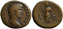 Ancient Coins - Aelius Caesar AE sestertius - SPES - Scarce VF
