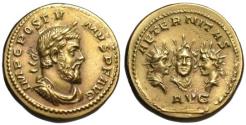 Ancient Coins - Postumus "AV Aureus" - Three head's of Sol - Becker Forgery UNC