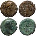Ancient Coins - Antoninus Pius AE As - Lot of 2 Rare coins: MVNIFICENTIA & SPQR OPTIMO PRINCIPI
