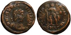 Ancient Coins - Theodosius AE maiorina - GLORIA ROMANORUM - aVF
