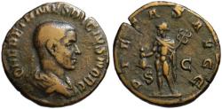 Ancient Coins - Herennius Etruscus AE sestertius - PIETAS AUGG Mercury - Choice