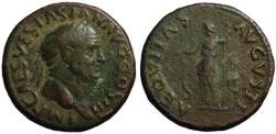 Ancient Coins - Vespasian AE As - AEQUITAS - 71 AD VF