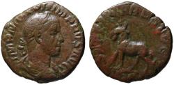 Ancient Coins - Philip II AE sestertius - SAECULARES AUGG - Goat