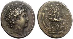 Ancient Coins - 19th C. BMC electrotype - Antiochos VI AR tetradrachm - The Dioskouroi