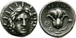 Ancient Coins - 19th C. BMC electrotype - Rhodes AR didrachm - Helios & Rose
