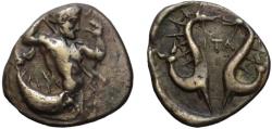 Ancient Coins - 19th C. BMC electrotype - Crete Itanos AR stater - Sea Monsters