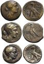 Ancient Coins - 19th C. BMC electrotypes - Cleopatra VII complete set