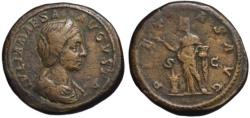 Ancient Coins - Julia Maesa AE As or Dupondius - PIETAS - VF+