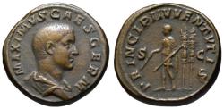 Ancient Coins - Maximus AE sestertius - PRINCIPI IUVENTUTIS - Sharp gVF+