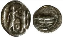Ancient Coins - PHOENICIA, Sidon. Tennes. Circa 351-347 BC. AR Sixteenth Shekel (9.7 mm, 0.7 g).