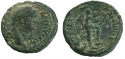 Ancient Coins - JUDAEA. Herodian kingdom. Agrippa II, with Domitian, as Caesar (AD 69-81). AE 22