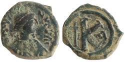 Ancient Coins - Justin I -AE half follis 522-527 AD.