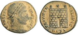 Ancient Coins - Constantine I (310-337 A.D.) Æ Bronze Follis. Rome, AD 326-328. - PROVIDEN-TIAE AVGG, camp-gate.