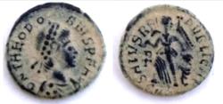 Ancient Coins - Beautiful Theodosius I. A.D. 379-395. AE. Desert patina,as found.
