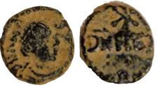 Ancient Coins - OSTROGOTHS.Baduila, 541-552.Pseudo-Imperial Coinage. In the name of Anastasius, 491-518. Nummus, Ticinum 541-552, AE