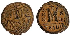 Ancient Coins - Maurice Tiberius AE follis Large M