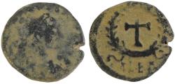Ancient Coins - ROMAN AE 4 WITH CROSS