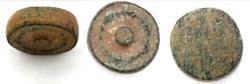 Ancient Coins - LATE ROMAN/ BYZANTINE BRONZE DISC WEIGHT