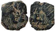Ancient Coins - NABATAEA. Rabbel II, with Gamilat. AD 70/1-105/6. Æ Brockage issue. Petra mint.