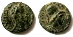 Ancient Coins - Decapolis.Commodus AE. "Corinthian Helmeted Head of Athena"Canatha.